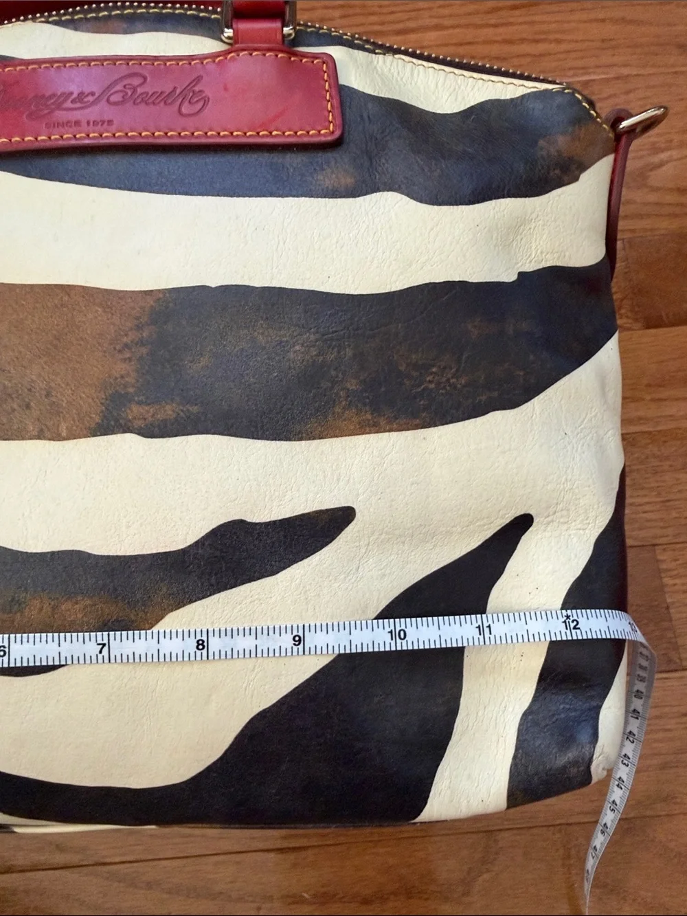 Dooney & Bourke Red, Black & Cream Zebra-Print Satchel